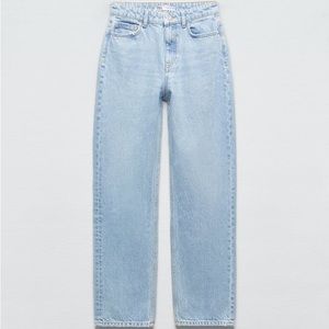 Zara straight leg mid rise jeans
